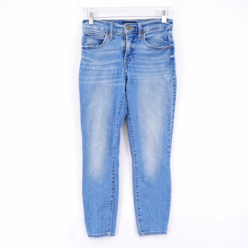 Lucky Brand Mid‎ Rise Ava Blue Denim Cropped Jeans Stone Wash -4/27- 26 / 25.5